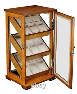 Hand Made 18 Watch Cabinet Luxury Case Storage Display Box Jewellery Watches 69c