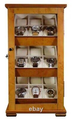 Hand Made 18 Watch Cabinet Luxury Case Storage Display Box Jewellery Watches 69c