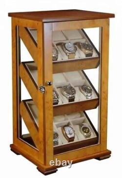 Hand Made 18 Watch Cabinet Luxury Case Storage Display Box Jewellery Watches 69c