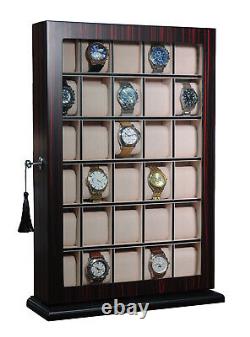 Hand Made 30 Watch Cabinet Luxury Case Storage Display Box Jewellery Watches 60