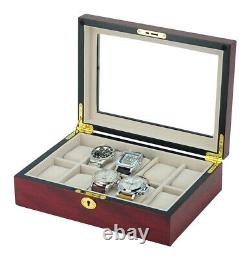 Hand Made Watch Jewelry Display Storage Holder Case Glass Box Organizer Gift 58c