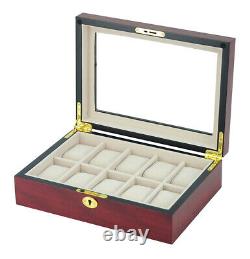 Hand Made Watch Jewelry Display Storage Holder Case Glass Box Organizer Gift 58c