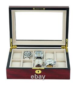 Hand Made Watch Jewelry Display Storage Holder Case Glass Box Organizer Gift 58c