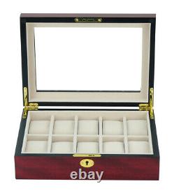 Hand Made Watch Jewelry Display Storage Holder Case Glass Box Organizer Gift 58c