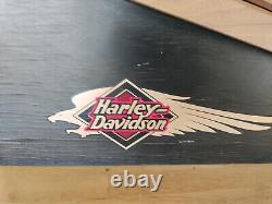 Harley Davidson Knife Jewelry Wood Case Box Glass Store Advertising Display Top