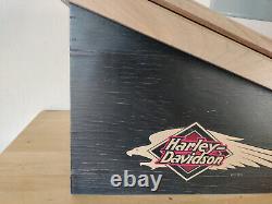 Harley Davidson Knife Jewelry Wood Case Box Glass Store Advertising Display Top