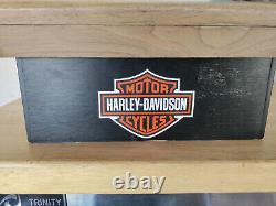 Harley Davidson Knife Jewelry Wood Case Box Glass Store Advertising Display Top