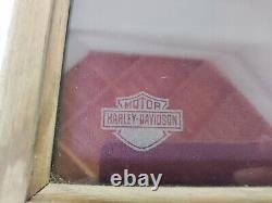 Harley Davidson Knife Jewelry Wood Case Box Glass Store Advertising Display Top