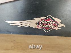 Harley Davidson Knife Jewelry Wood Case Box Glass Store Advertising Display Top