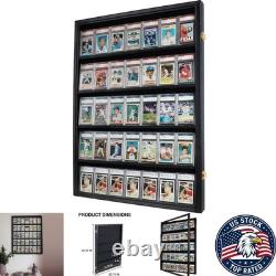 Hinged Acrylic Sports Card Display Case Lockable Vertical Storage Solution