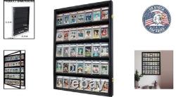 Hinged Acrylic Sports Card Display Case Lockable Vertical Storage Solution