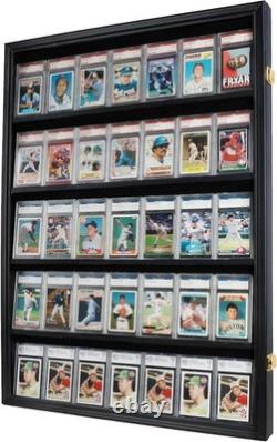 Hinged Acrylic Sports Card Display Case Lockable Vertical Storage Solution