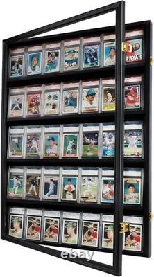 Hinged Acrylic Sports Card Display Case Lockable Vertical Storage Solution