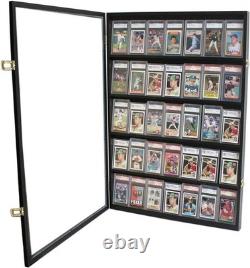 Hinged Acrylic Sports Card Display Case Lockable Vertical Storage Solution