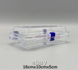 Hinged Display Box Acrylic Membrane Case Storage Jewelry Chip Shockproof Clear