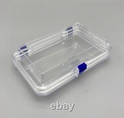 Hinged Display Box Acrylic Membrane Case Storage Jewelry Chip Shockproof Clear