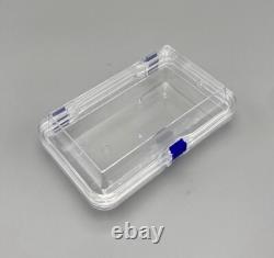 Hinged Display Box Acrylic Membrane Case Storage Jewelry Chip Shockproof Clear