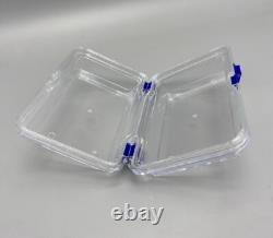 Hinged Display Box Acrylic Membrane Case Storage Jewelry Chip Shockproof Clear