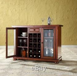 Home Mini Bar Liquor Cabinet Display Case Furniture Wood Wine Bottle Rack Brown