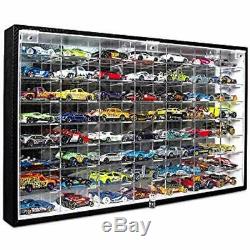 Hot Wheels 1/64 Scale Diecast Display Case Storage Cabinet Shelf Wall Mount Rack