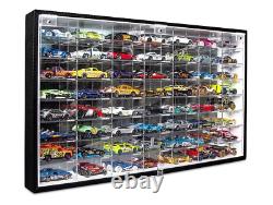 Hot Wheels 1/64 Scale Diecast Display Case Storage Cabinet Shelf Wall Mount Rack