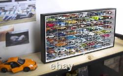 Hot Wheels 1/64 Scale Diecast Display Case Storage Cabinet Shelf Wall Mount Rack