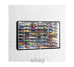 Hot Wheels 1/64 Scale Diecast Display Case Storage Cabinet Shelf Wall Mount Rack