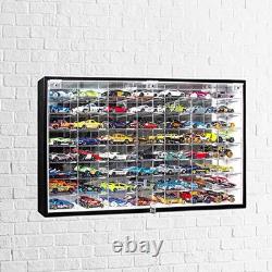 Hot Wheels Display Case 1/64 Scale Diecast Storage Cabinet Shelf Wall Mount Rack
