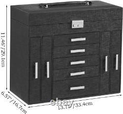 Huge Jewelry Box Jewelry Organizer Case 6 Tier 40 Hooks Display Storage Holder w