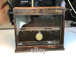INGERSOLL POCKET WATCH STORE DISPLAY CASE FROM THE 1920s TO THE 1930s