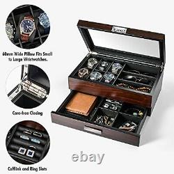Ikkle Watch Box Organizer Wooden Men Jewelry Display Case watch box with drawer