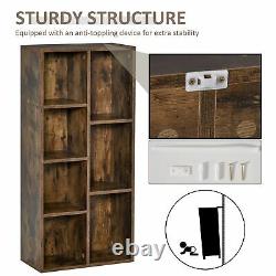 Industrial Style Bookcase Rack Wooden Storage Display Shelves Office/Study Brown