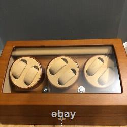 JQUEEN Auto Rotation 6+7 Watch Winder Storage Case Display Box Tested Working