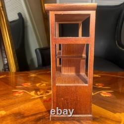 Japanese Wood Storage Display Shelf Stand Case Tea Chest H9.1×W7.9×D3.5in Retro