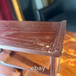 Japanese Wood Storage Display Shelf Stand Case Tea Chest H9.1×W7.9×D3.5in Retro