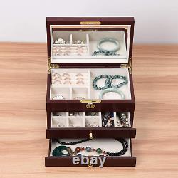 Jewelry Box Organizer for Women 3 Layers Jewelry Organizer Storage Display Case