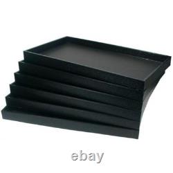 Jewelry Display Case Carrying 12 Trays 12 Black Velvet Pads Inserts