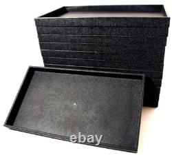 Jewelry Display Case Carrying 12 Trays 12 Black Velvet Pads Inserts