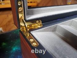 Knife Display Case 20+ Wood Walnut EDC Pocket Knives Watch Organizer Storage Box