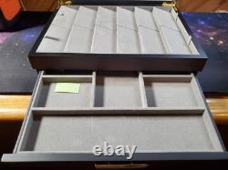 Knife Display Case 20+ Wood Walnut EDC Pocket Knives Watch Organizer Storage Box