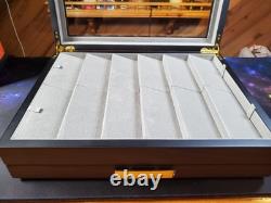Knife Display Case 20+ Wood Walnut EDC Pocket Knives Watch Organizer Storage Box