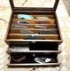 Knife Display Case 22+ Wood Walnut EDC Pocket Knives Watch Organizer Storage Box