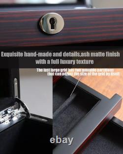 Knife Display Case 24+ Wood Ebony Pocket Knives Holder EDC Storage Organizer Box