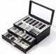 Knife Display Case 34+ Wood Black EDC Pocket Knives Watch Organizer Storage Box