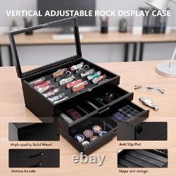 Knife Display Case 43+ Wood Black EDC Pocket Knives Watch Organizer Storage Box