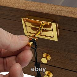 Knife Display Case Cabinet 3-Tier Walnut Color Knives Drawer Storage Holder SALE