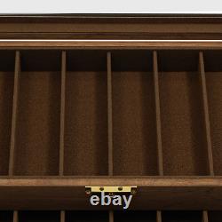 Knife Display Case Cabinet 3-Tier Walnut Color Knives Drawer Storage Holder SALE
