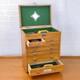 Knife Display Case Oak & Green 8 Drawer Pistol Gun Wood Cabinet EDC Chest Box