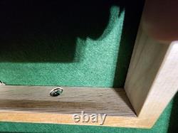 Knife Display Case Oak & Green 8 Drawer Pistol Gun Wood Cabinet EDC Chest Box
