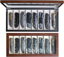 Knife Display Case Organizer Storage 8 Pocket Knives, Folding Knife Holder with